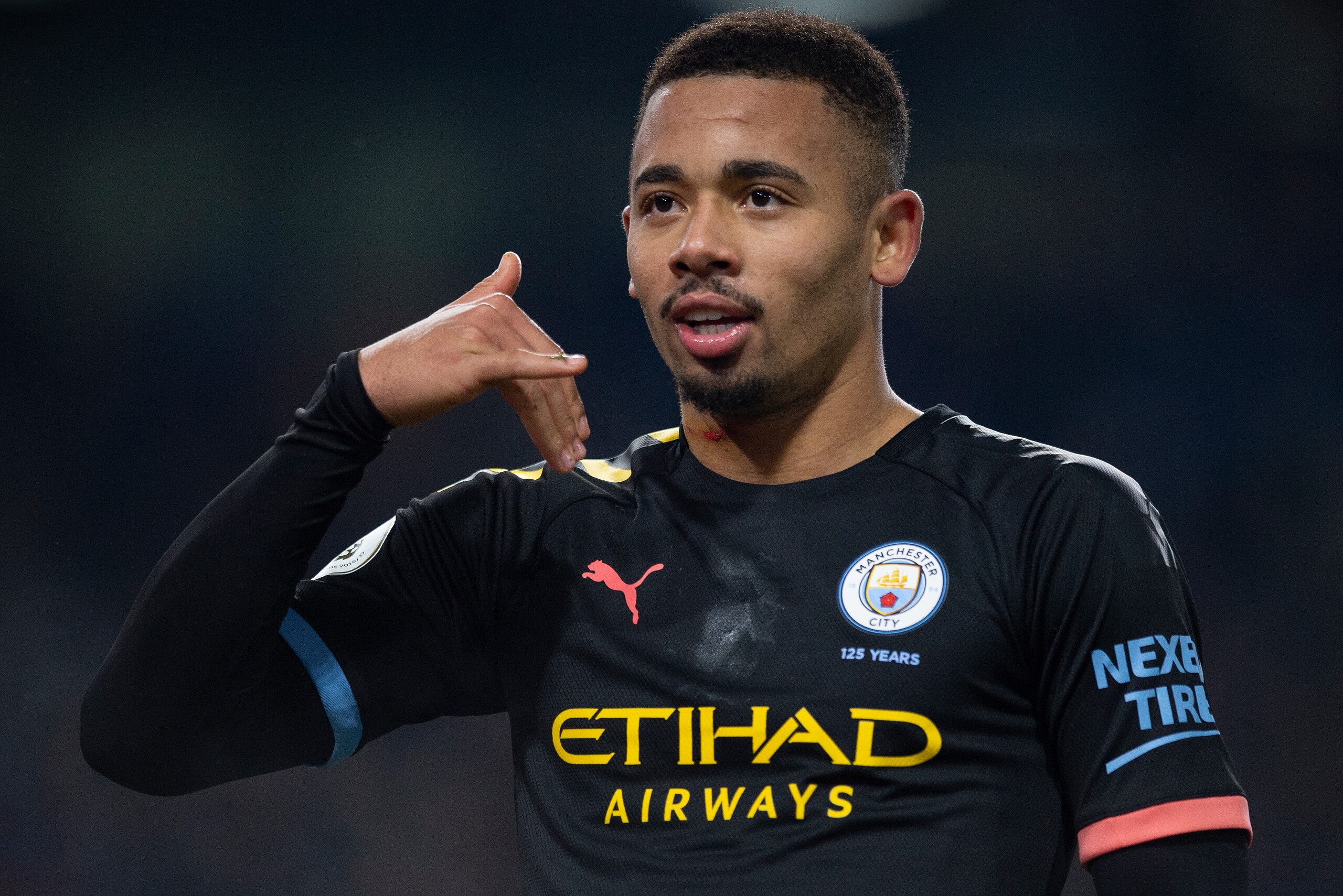 BURNLEY, ENGLAND - DECEMBER 03: Gabriel Jesus of Manchester City celebrates scoring the second goal during the Premier League match between Burnley FC and Manchester City at Turf Moor on December 3, 2019 in Burnley, United Kingdom. (Photo by Visionhaus) BURNLEY, ENGLAND - DECEMBER 03: Gabriel Jesus of Manchester City celebrates scoring the second goal during the Premier League match between Burnley FC and Manchester City at Turf Moor on December 3, 2019 in Burnley, United Kingdom. (Photo by Visionhaus)