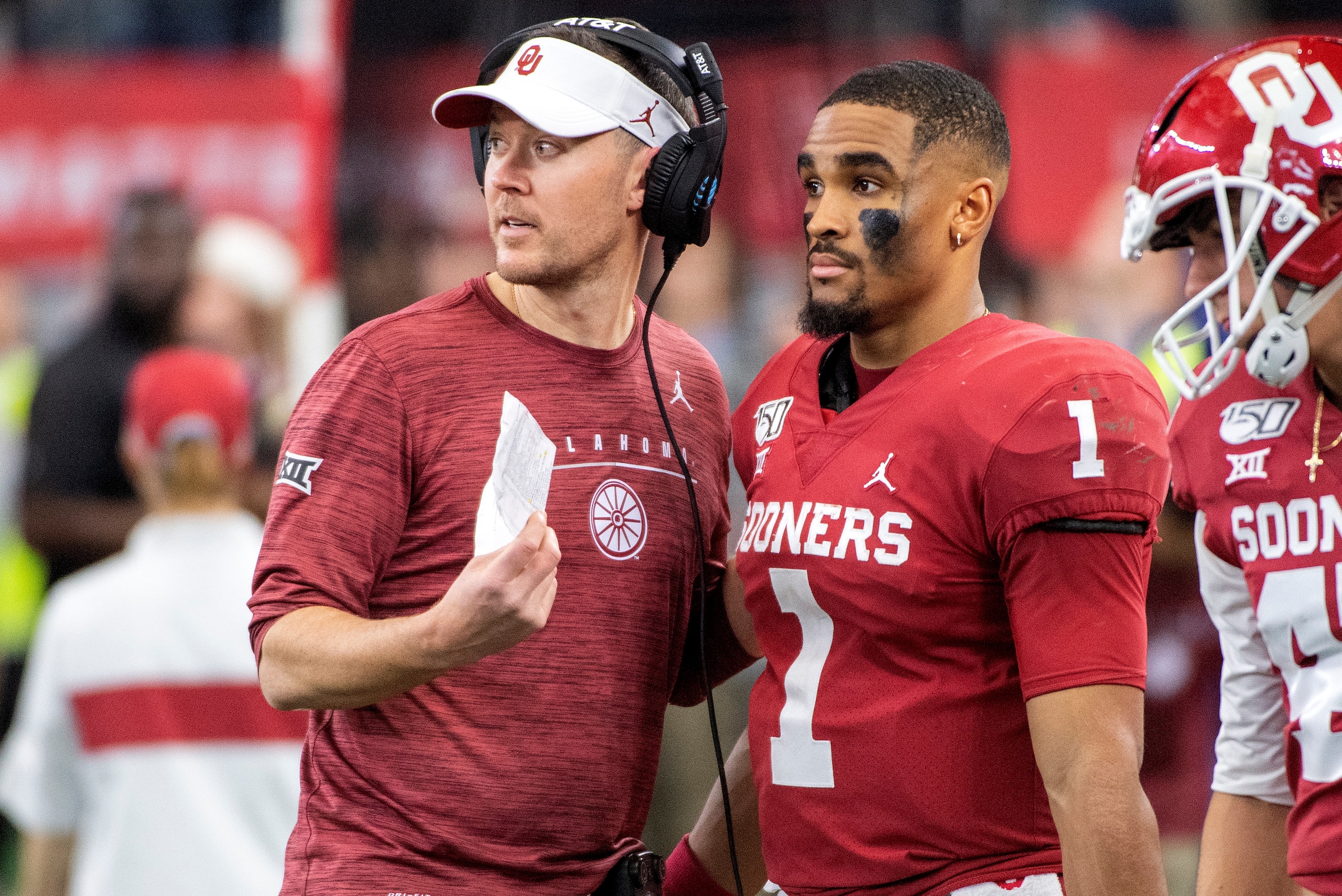 Lincoln Riley and Jalen Hurts