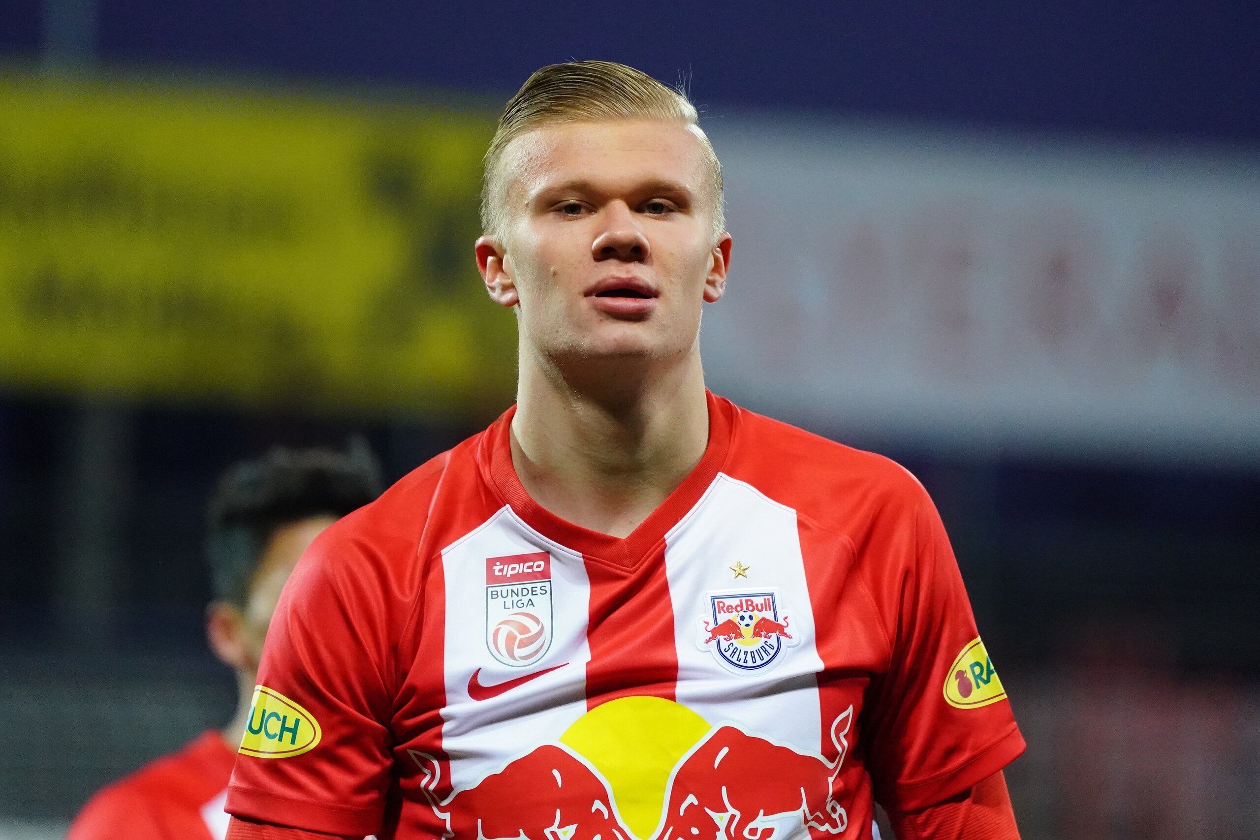 MARIA ENZERSDORF, AUSTRIA - DECEMBER 1: Erling Braut Haaland of Salzburg during the tipico Bundesliga match between FC Flyeralarm Admira and FC Red Bull Salzburg at BFSZ-Arena on December 1, 2019 in Maria Enzersdorf, Austria. (Photo by Markus Tobisch/SEPA