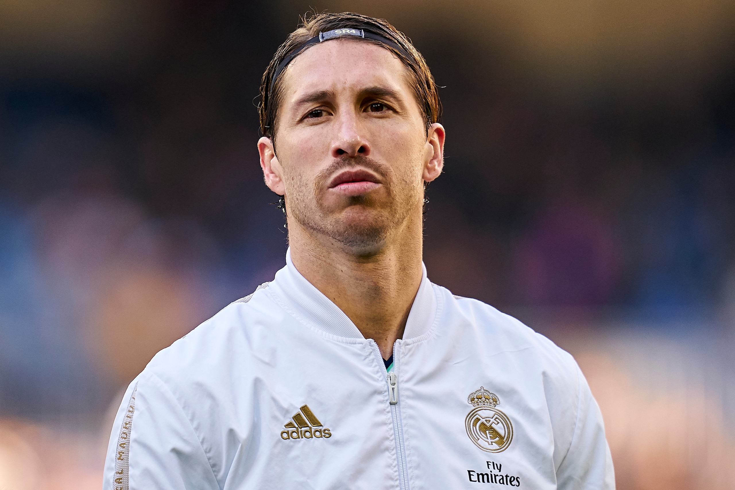 MADRID, SPAIN - DECEMBER 07: Sergio Ramos of Real Madrid CF looks on prior to the Liga match between Real Madrid CF and RCD Espanyol at Estadio Santiago Bernabeu on December 07, 2019 in Madrid, Spain. (Photo by Quality Sport Images/Getty Images)