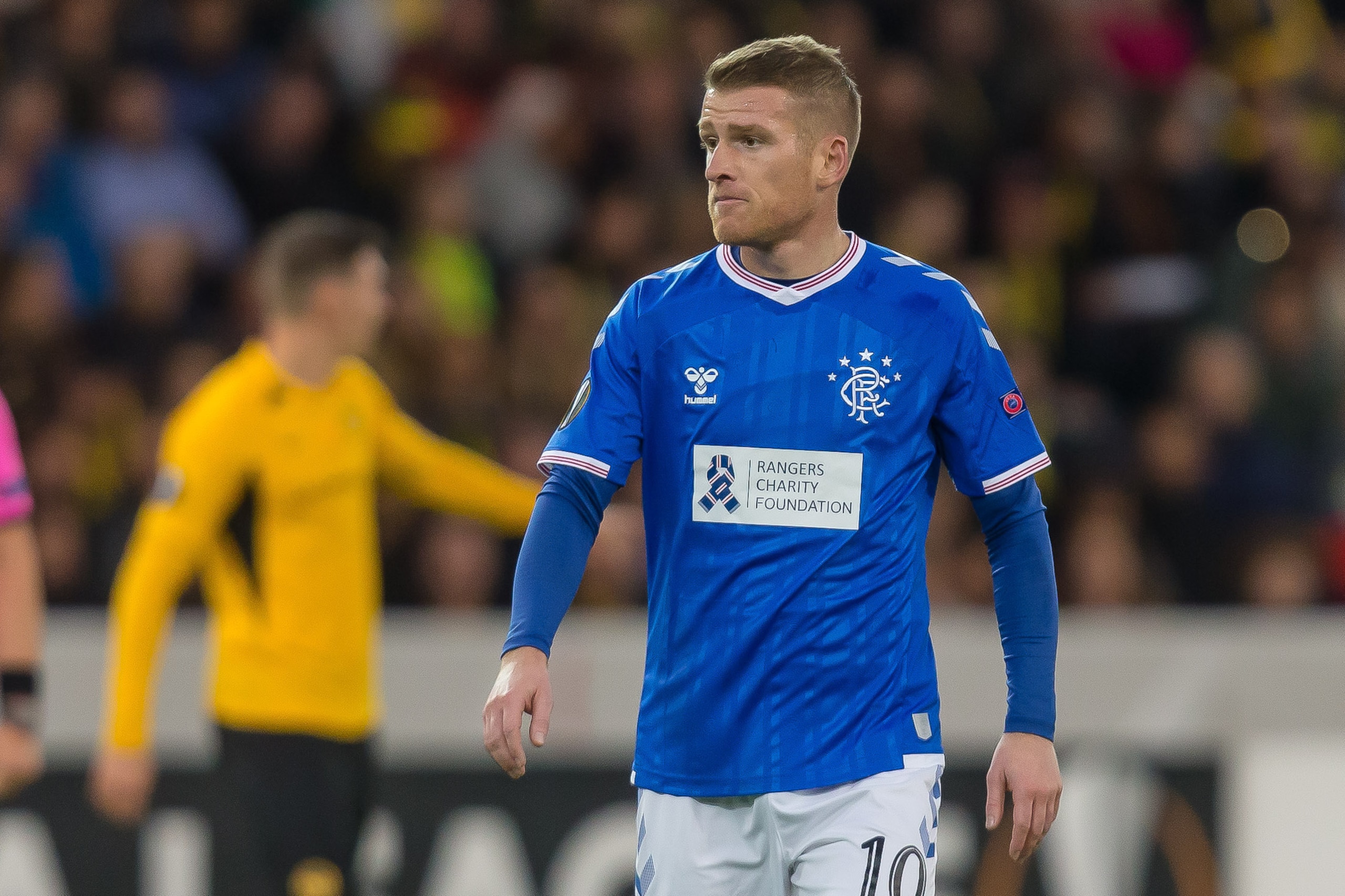 BERN, SWITZERLAND - OCTOBER 03: Steven Davis of Rangers FC looks on during the UEFA Europa League group G match between BSC Young Boys and Rangers FC at Stade de Suisse, Wankdorf on October 3, 2019 in Bern, Switzerland. (Photo by TF-Images/Getty Images)