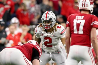 INDIANAPOLIS, INDIANA - DECEMBER 07: Chase Young #02 of the Ohio State Buckeyes in action in the Big Ten Championship game against the Wisconsin Badgers at Lucas Oil Stadium on December 07, 2019 in Indianapolis, Indiana. (Photo by Justin Casterline/Getty 