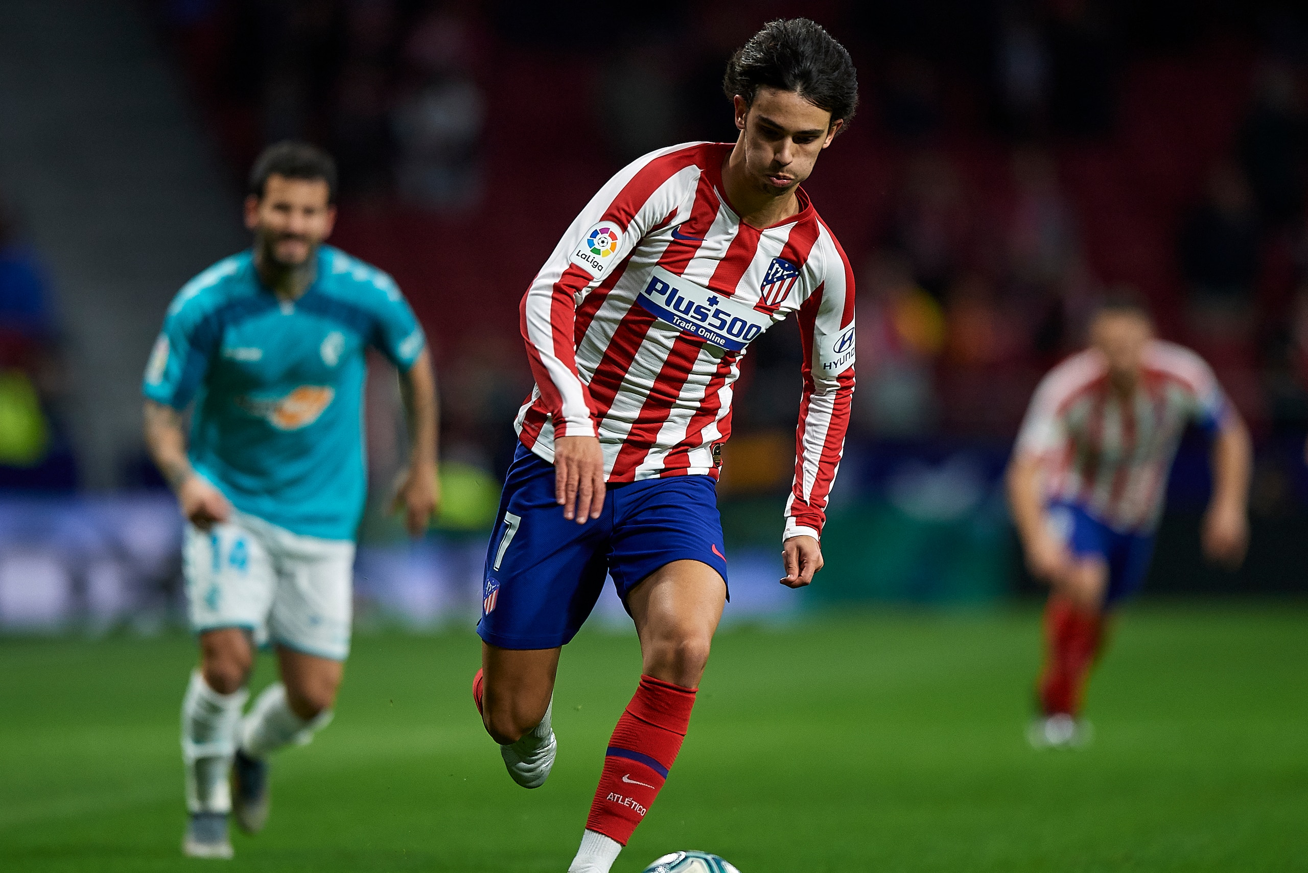 MADRID, SPAIN - DECEMBER 14: Joao Felix (C) of Atletico de Madrid in action during the Liga match between Club Atletico de Madrid and CA Osasuna at Wanda Metropolitano on December 14, 2019 in Madrid, Spain. (Photo by Pablo Morano/MB Media/Getty Images) MADRID, SPAIN - DECEMBER 14: Joao Felix (C) of Atletico de Madrid in action during the Liga match between Club Atletico de Madrid and CA Osasuna at Wanda Metropolitano on December 14, 2019 in Madrid, Spain. (Photo by Pablo Morano/MB Media/Getty Images)