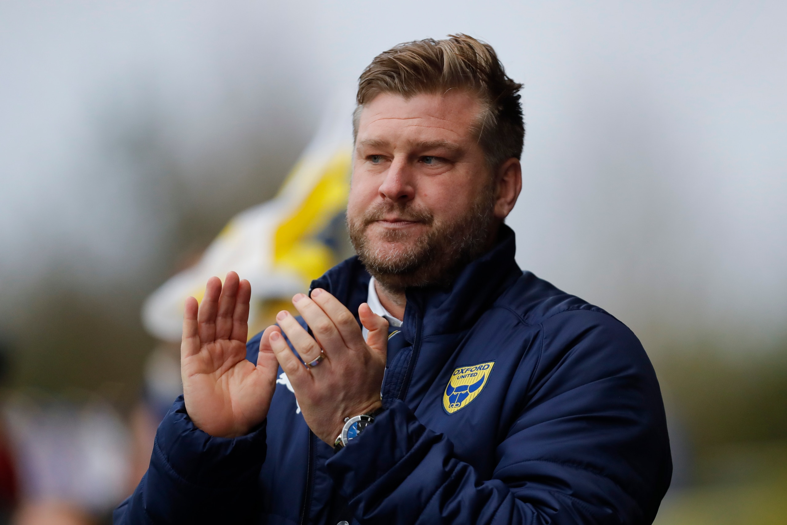OXFORD, ENGLAND - DECEMBER 07: Karl Robinson the head coach / manager of Oxford United during the Sky Bet League One match between Oxford United and Shrewsbury Town at Kassam Stadium on December 7, 2019 in Oxford, England. (Photo by James Baylis - AMA/Get