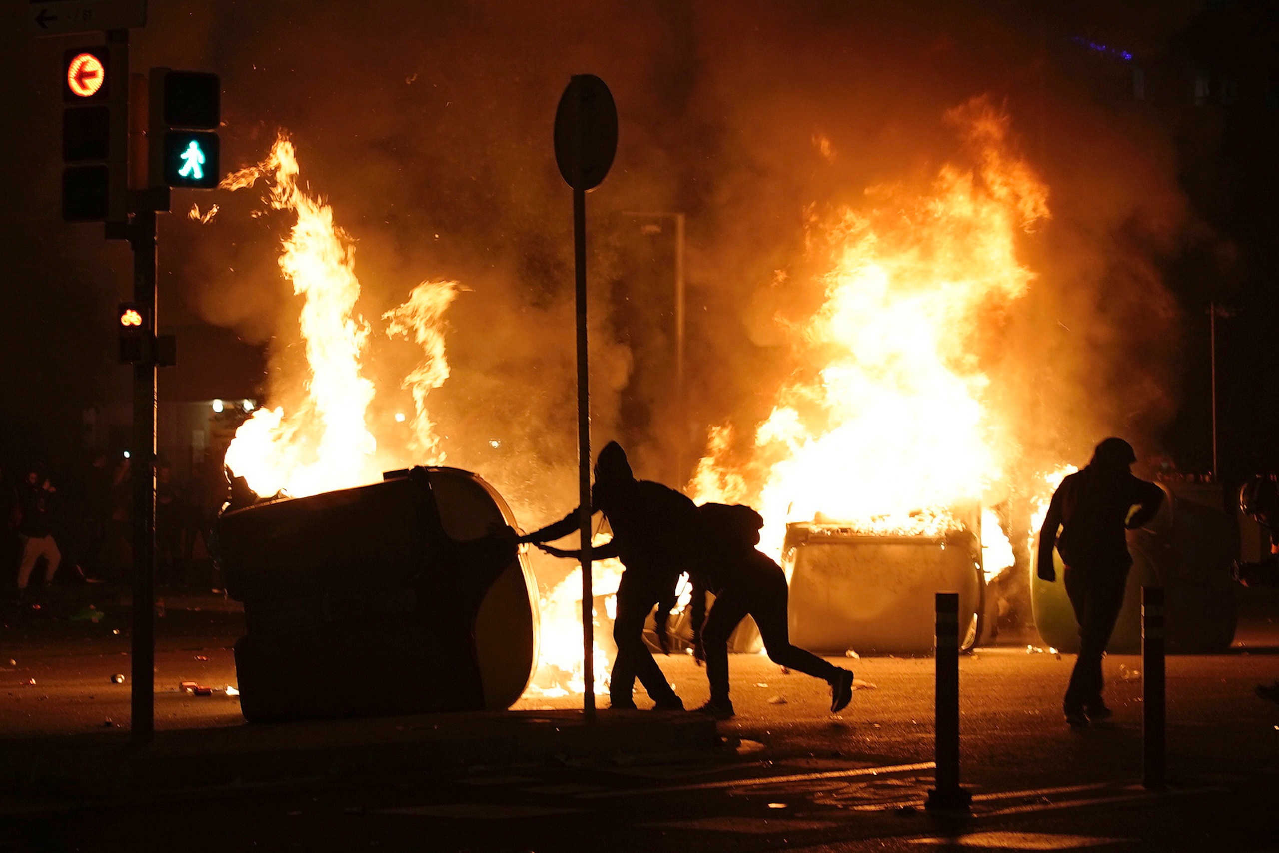 Scenes in Barcelona on El Clasico night