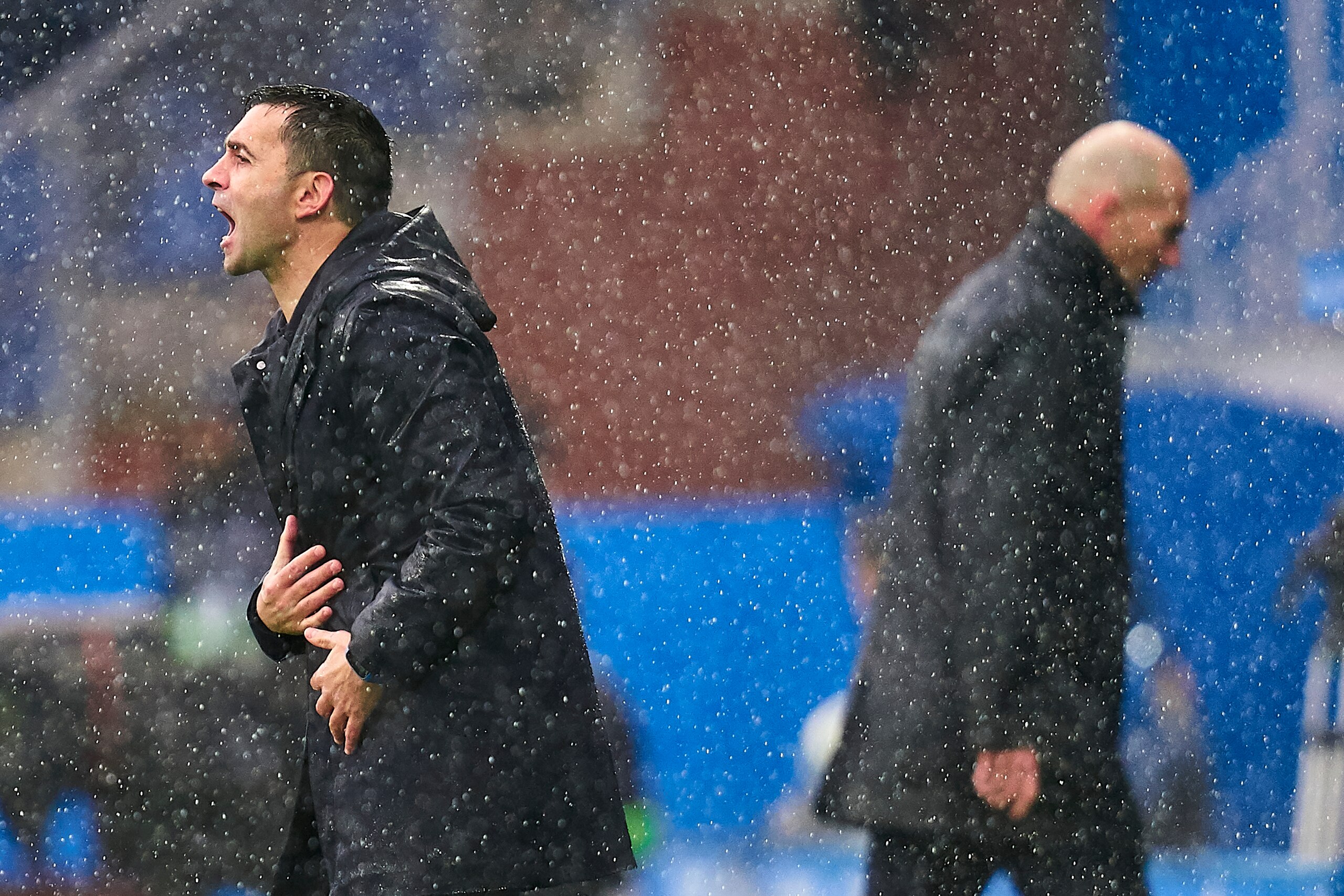 VITORIA-GASTEIZ, SPAIN - NOVEMBER 30: Asier Garitano, head coach of Deportivo Alaves reacts during the Liga match between Deportivo Alaves and Real Madrid CF at Estadio de Mendizorroza on November 30, 2019 in Vitoria-Gasteiz, Spain. (Photo by Quality Spor