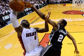 The rivalry between James and Leonard was largely forged in the NBA Finals, where James and the Heat won in 2013 before Leonard helped the Spurs gain revenge, and a title, the following year.