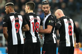 NEWCASTLE UPON TYNE, ENGLAND - DECEMBER 21: Andy Carroll of Newcastle United looks on  during the Premier League match between Newcastle United and Crystal Palace at St. James Park on December 21, 2019 in Newcastle upon Tyne, United Kingdom. (Photo by Ian