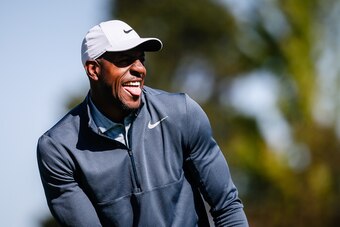 STATELINE, NEVADA - JULY 12: Andre Iguodala heads to the tee during the first round of the 2019 American Century Championship at Edgewood Tahoe Golf Course on July 12, 2019 in Stateline, Nevada. (Photo by Jonathan Devich/Getty Images)