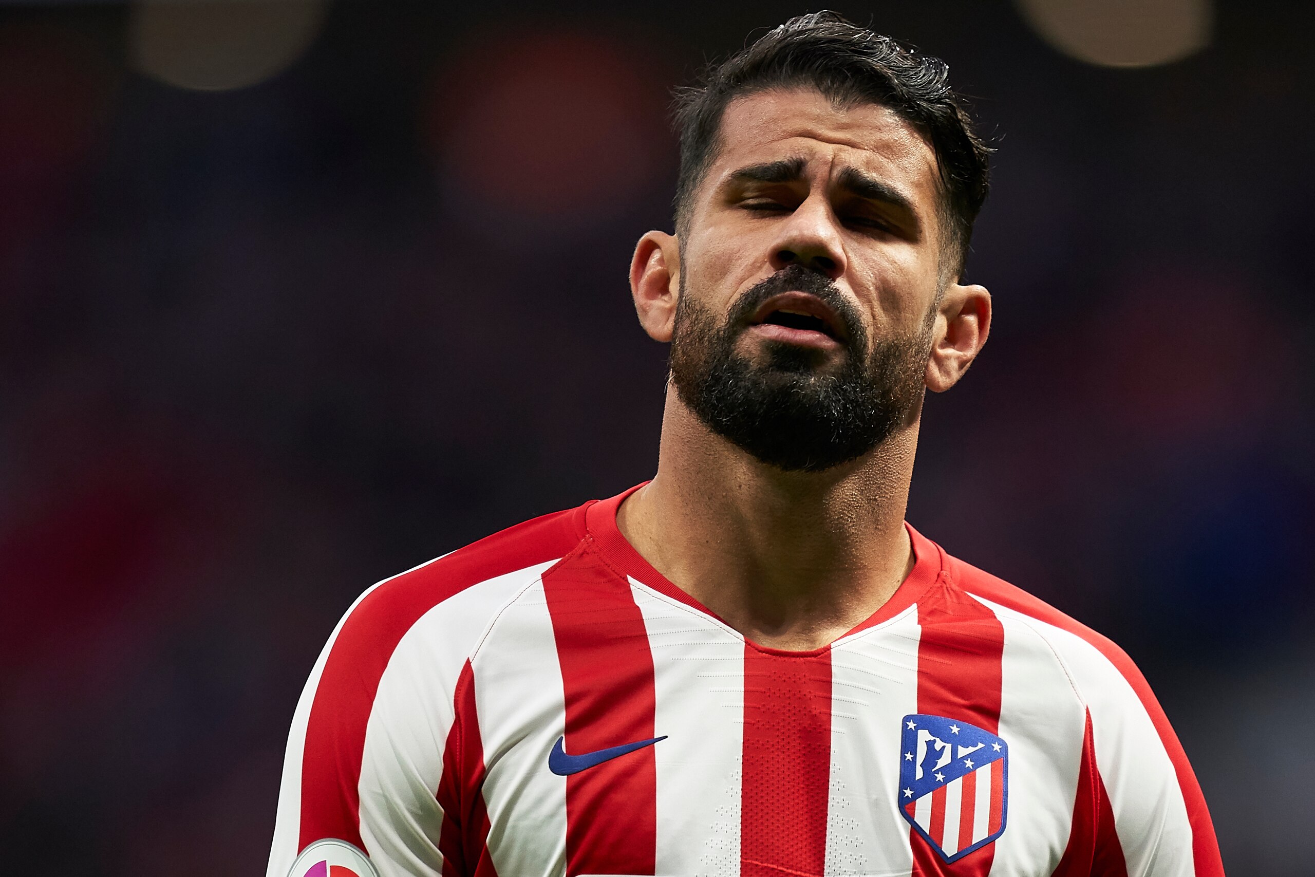 MADRID, SPAIN - NOVEMBER 10: Diego Costa of Atletico de Madrid reacts during the La Liga match between Club Atletico de Madrid and RCD Espanyol at Wanda Metropolitano on November 10, 2019 in Madrid, Spain. (Photo by Quality Sport Images/Getty Images)