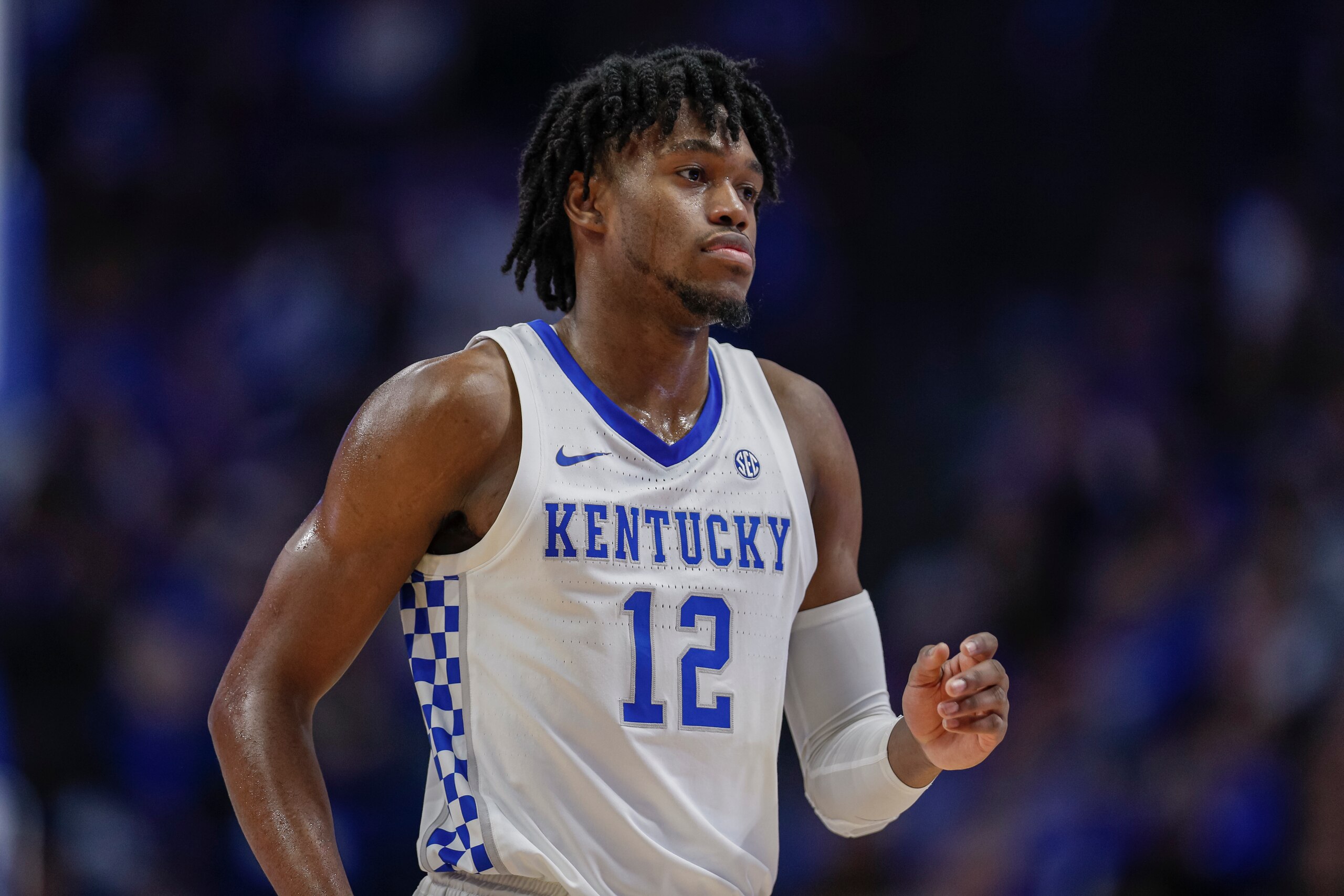 LEXINGTON, KY - DECEMBER 14: Keion Brooks Jr. #12 of the Kentucky Wildcats is seen during the game against the Georgia Tech Yellow Jackets at Rupp Arena on December 14, 2019 in Lexington, Kentucky. (Photo by Michael Hickey/Getty Images)