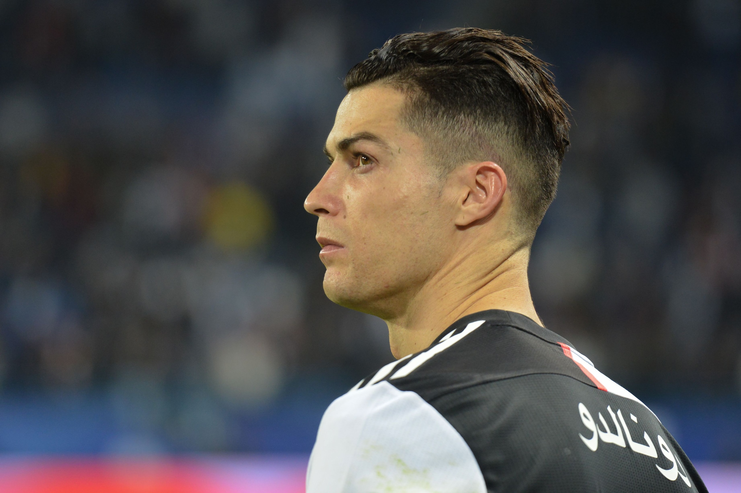 Juventus' Portuguese forward Cristiano Ronaldo reacts following their defeat the Supercoppa Italiana final football match between Juventus and Lazio at the King Saud University Stadium in the Saudi capital Riyadh on December 22, 2019. (Photo by Fayez Nure