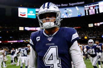 NEW ORLEANS, LOUISIANA - SEPTEMBER 29: Dak Prescott #4 of the Dallas Cowboys reacts after losing a game against the New Orleans Saints at the Mercedes Benz Superdome on September 29, 2019 in New Orleans, Louisiana. (Photo by Jonathan Bachman/Getty Images)