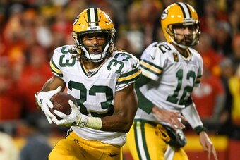 Aaron Jones' 1,558 yards from scrimmage this season allowed the Packers to win 13 games despite Rodgers' sometimes inconsistent play.