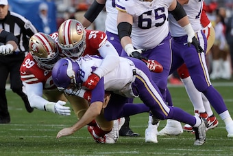 DeForest Buckner and Dee Ford take down Kirk Cousins in the playoffs.