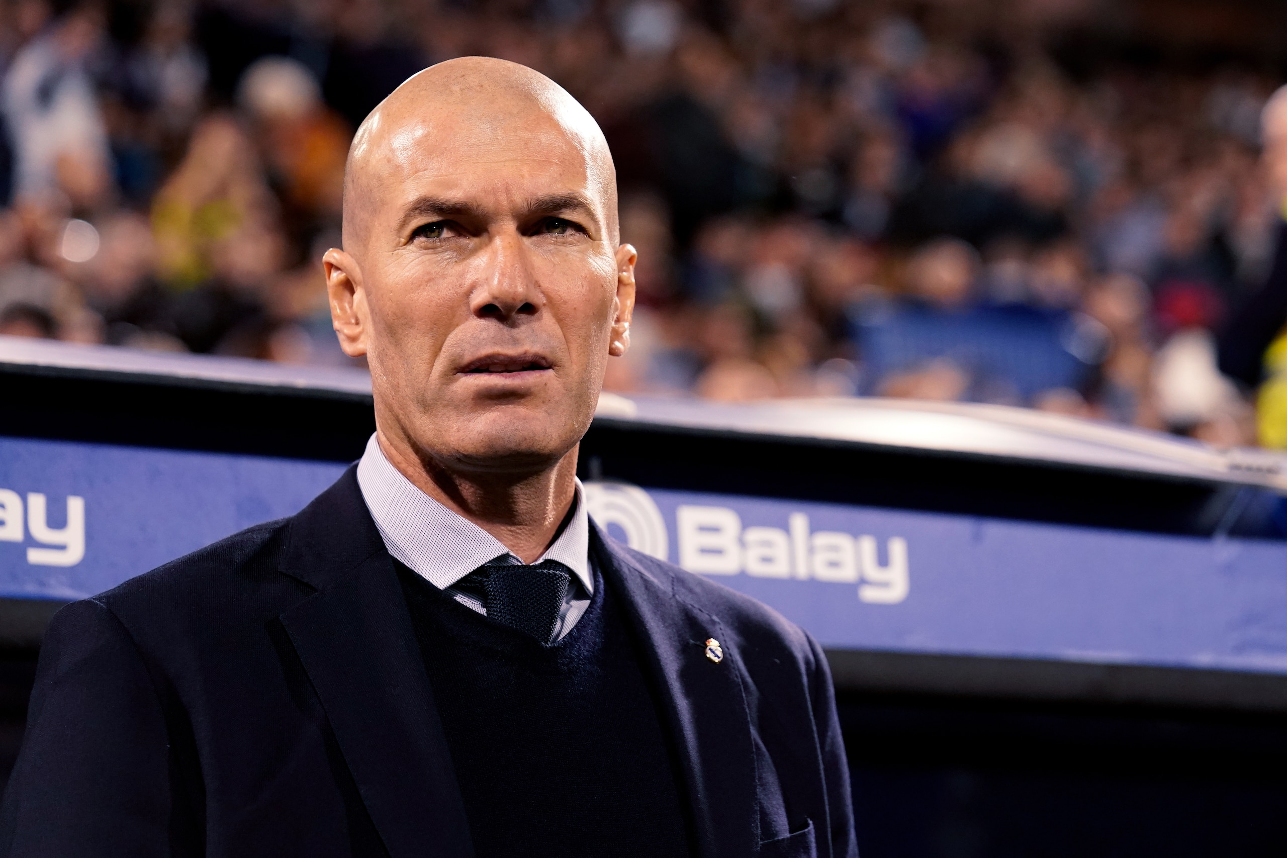 ZARAGOZA, SPAIN - JANUARY 29: Coach Zinedine Zidane of Real Madrid  during the Spanish Copa del Rey  match between Real Zaragoza v Real Madrid at the La Romareda on January 29, 2020 in Zaragoza Spain (Photo by Jeroen Meuwsen,/Soccrates/Getty Images)