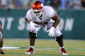 NEW ORLEANS, LOUISIANA - SEPTEMBER 19: Josh Jones #74 of the Houston Cougars in action during a game against the Tulane Green Wave at Yulman Stadium on September 19, 2019 in New Orleans, Louisiana. (Photo by Jonathan Bachman/Getty Images)