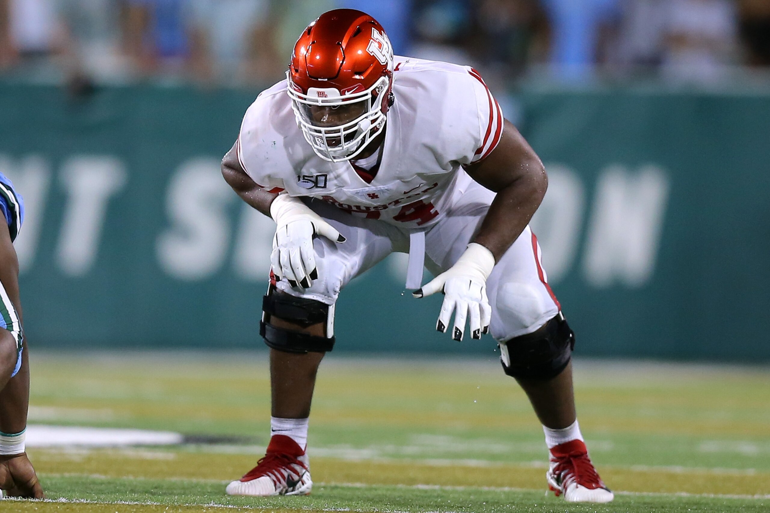 NEW ORLEANS, LOUISIANA - SEPTEMBER 19: Josh Jones #74 of the Houston Cougars in action during a game against the Tulane Green Wave at Yulman Stadium on September 19, 2019 in New Orleans, Louisiana. (Photo by Jonathan Bachman/Getty Images) NEW ORLEANS, LOUISIANA - SEPTEMBER 19: Josh Jones #74 of the Houston Cougars in action during a game against the Tulane Green Wave at Yulman Stadium on September 19, 2019 in New Orleans, Louisiana. (Photo by Jonathan Bachman/Getty Images)