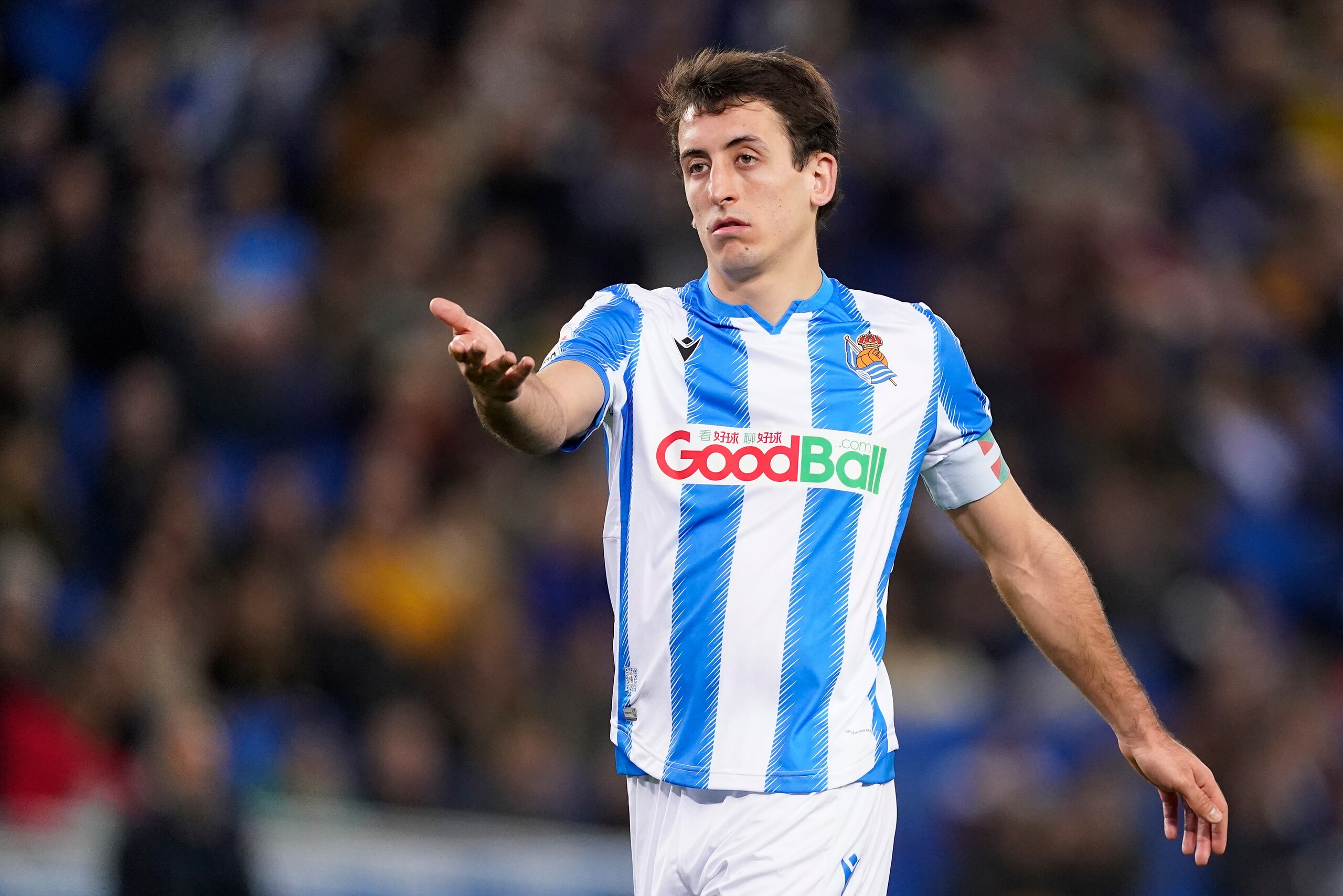SAN SEBASTIAN, SPAIN - JANUARY 26: Mikel Oyarzabal of Real Sociedad during the La Liga Santander  match between Real Sociedad v Real Mallorca at the Estadio Anoeta on January 26, 2020 in San Sebastian Spain (Photo by Jeroen Meuwsen/Soccrates/Getty Images)