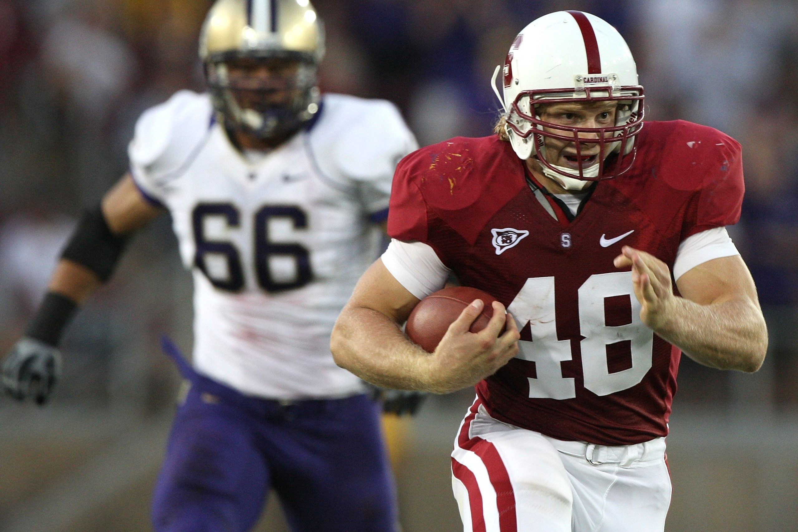 PALO ALTO, CA - SEPTEMBER 26: Owen Marecic #48 of the Stanford Cardinal runs against the Washington Huskies at Stanford Stadium on September 26, 2009 in Palo Alto, California. (Photo by Jed Jacobsohn/Getty Images) PALO ALTO, CA - SEPTEMBER 26: Owen Marecic #48 of the Stanford Cardinal runs against the Washington Huskies at Stanford Stadium on September 26, 2009 in Palo Alto, California. (Photo by Jed Jacobsohn/Getty Images)