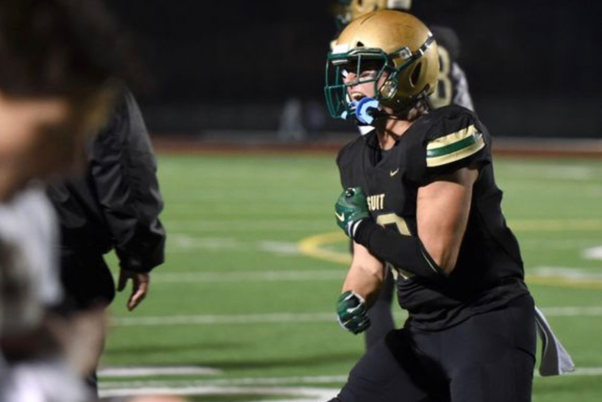 Horton celebrates during a Jesuit High School game. Horton celebrates during a Jesuit High School game.
