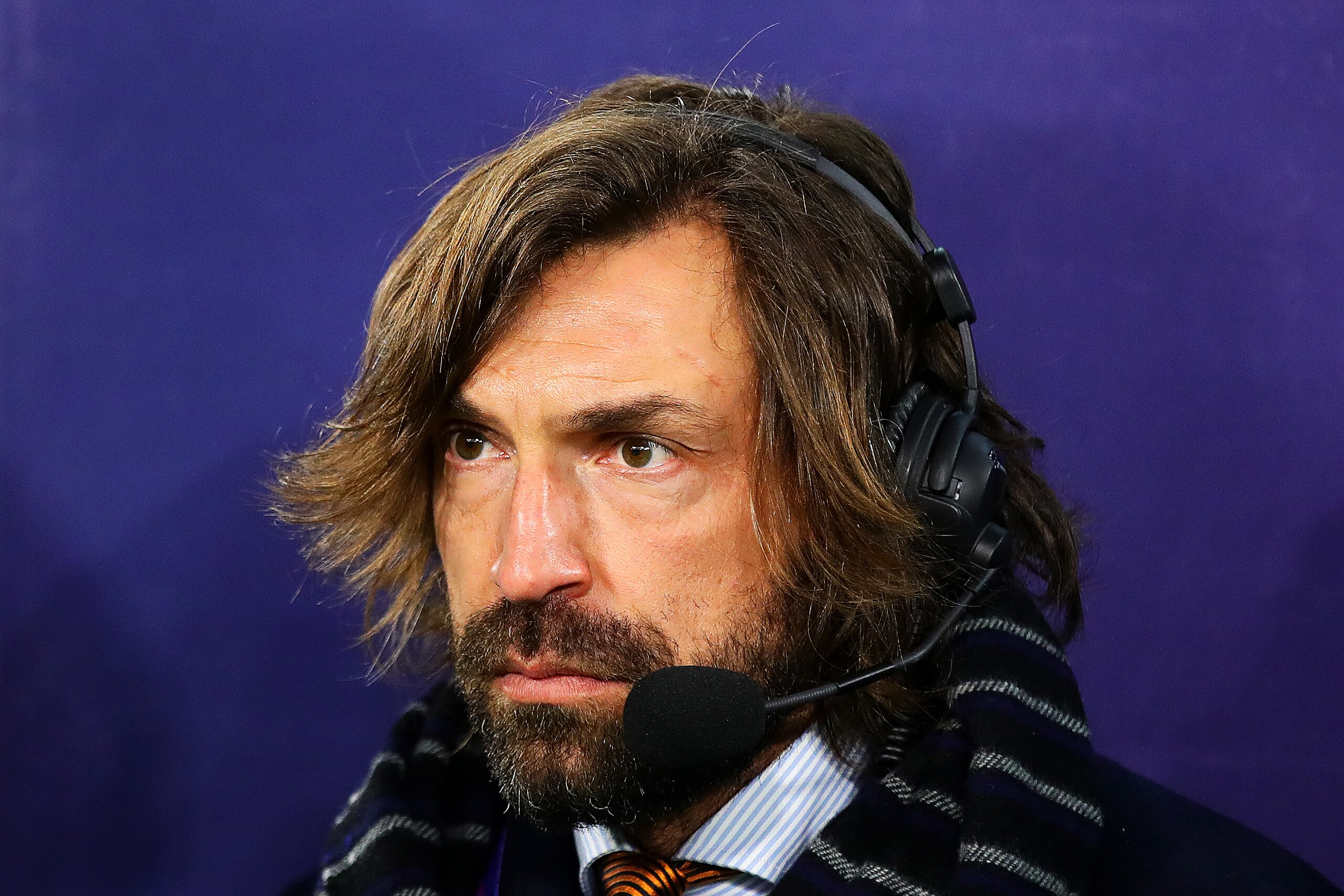 TURIN, ITALY - MARCH 12: Andrea Pirlo looks on during the UEFA Champions League Round of 16 Second Leg match between Juventus and Club de Atletico Madrid at Allianz Stadium on March 12, 2019 in Turin, Italy. (Photo by Chris Brunskill/Fantasista/Getty Imag