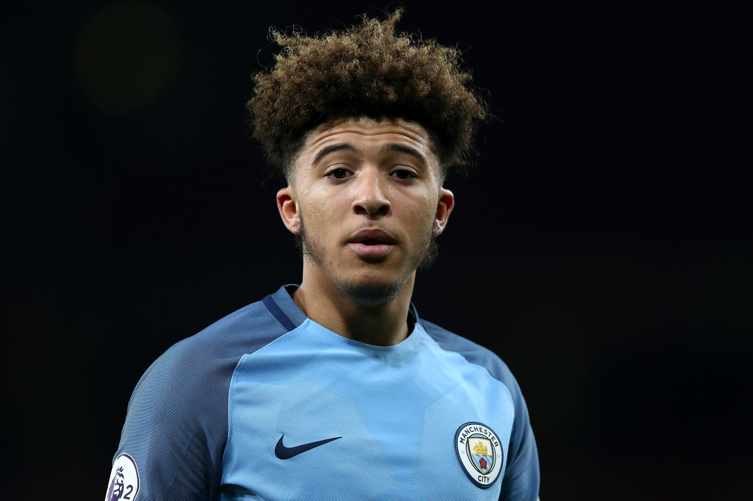 LONDON, ENGLAND - MARCH 13:  Jado Sancho of Manchester City looks on during the Premier League 2 match between Arsenal and Manchester City at Emirates Stadium on March 13, 2017 in London, England.  (Photo by Alex Pantling/Getty Images)