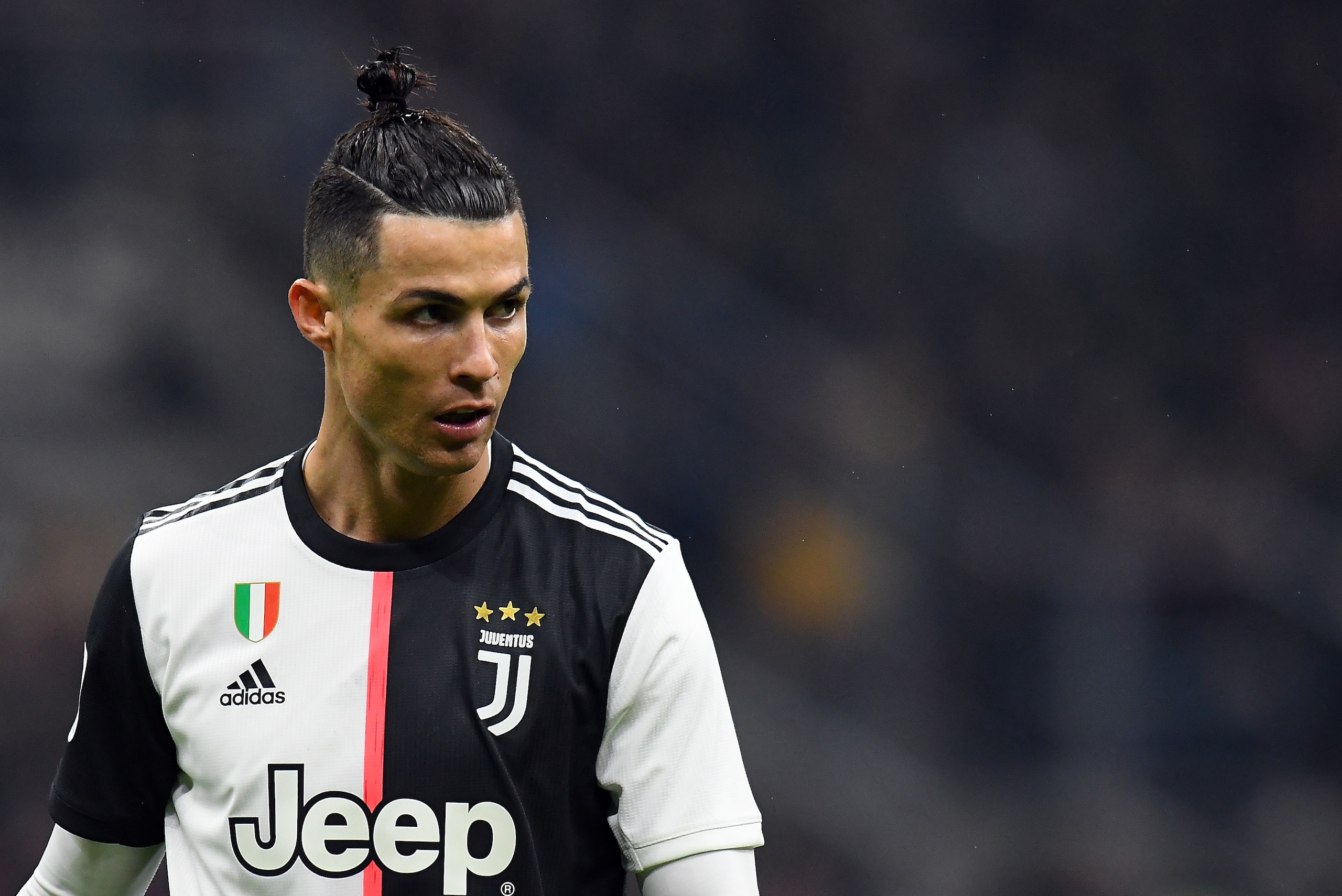 MILAN, ITALY - FEBRUARY 13: Cristiano Ronaldo of Juventus looks on during the Coppa Italia Semi Final match between AC Milan and Juventus at Stadio Giuseppe Meazza on February 13, 2020 in Milan, Italy. (Photo by Alessandro Sabattini/Getty Images) MILAN, ITALY - FEBRUARY 13: Cristiano Ronaldo of Juventus looks on during the Coppa Italia Semi Final match between AC Milan and Juventus at Stadio Giuseppe Meazza on February 13, 2020 in Milan, Italy. (Photo by Alessandro Sabattini/Getty Images)