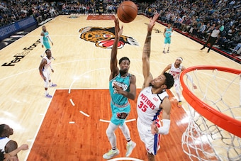 MEMPHIS, TN - FEBRUARY 3: Jaren Jackson Jr. #13 of the Memphis Grizzlies shoots the ball against the Detroit Pistons on February 3, 2020 at FedExForum in Memphis, Tennessee. NOTE TO USER: User expressly acknowledges and agrees that, by downloading and or 