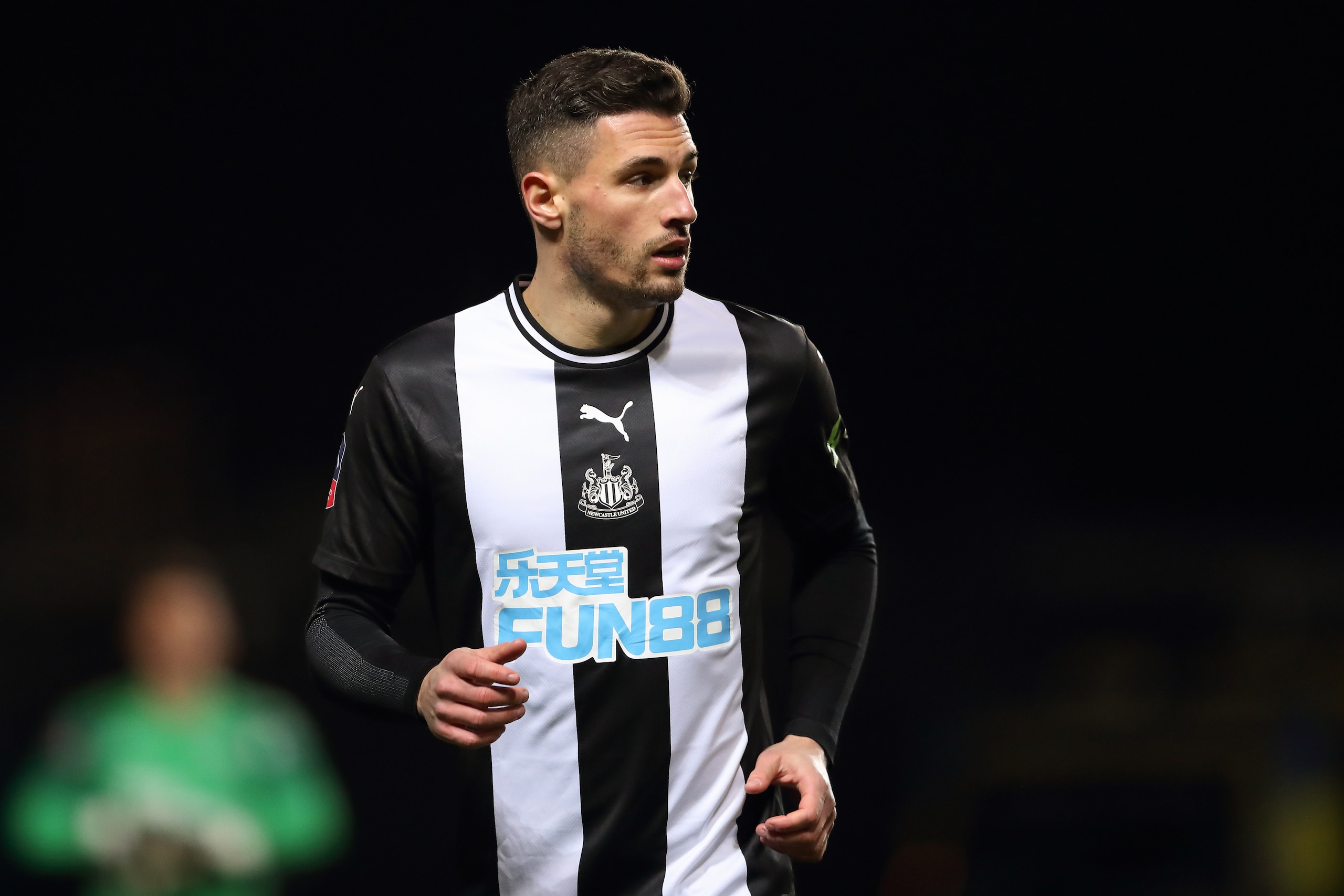 OXFORD, ENGLAND - FEBRUARY 04: Fabian Schar of Newcastle United during the FA Cup Fourth Round Replay match between Oxford United and Newcastle United at Kassam Stadium on February 4, 2020 in Oxford, England. (Photo by James Williamson - AMA/Getty Images)