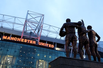 MANCHESTER, ENGLAND - FEBRUARY 28: A general view outside Old Trafford prior to the FA Youth Cup: Sixth Round match between Manchester United and Wigan Athletic at Old Trafford on February 28, 2020 in Manchester, England. (Photo by Charlotte Tattersall/Ge