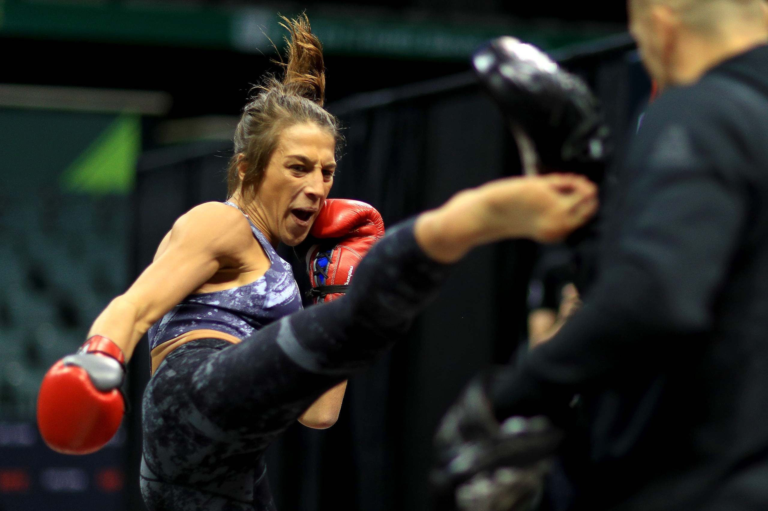 TAMPA, FLORIDA - OCTOBER 09: Joanna Jedrzejczyk works out ahead of a fight against Michelle Waterson on October 12th at Yuengling Center on October 09, 2019 in Tampa, Florida. (Photo by Mike Ehrmann/Zuffa LLC/Zuffa LLC) TAMPA, FLORIDA - OCTOBER 09: Joanna Jedrzejczyk works out ahead of a fight against Michelle Waterson on October 12th at Yuengling Center on October 09, 2019 in Tampa, Florida. (Photo by Mike Ehrmann/Zuffa LLC/Zuffa LLC)