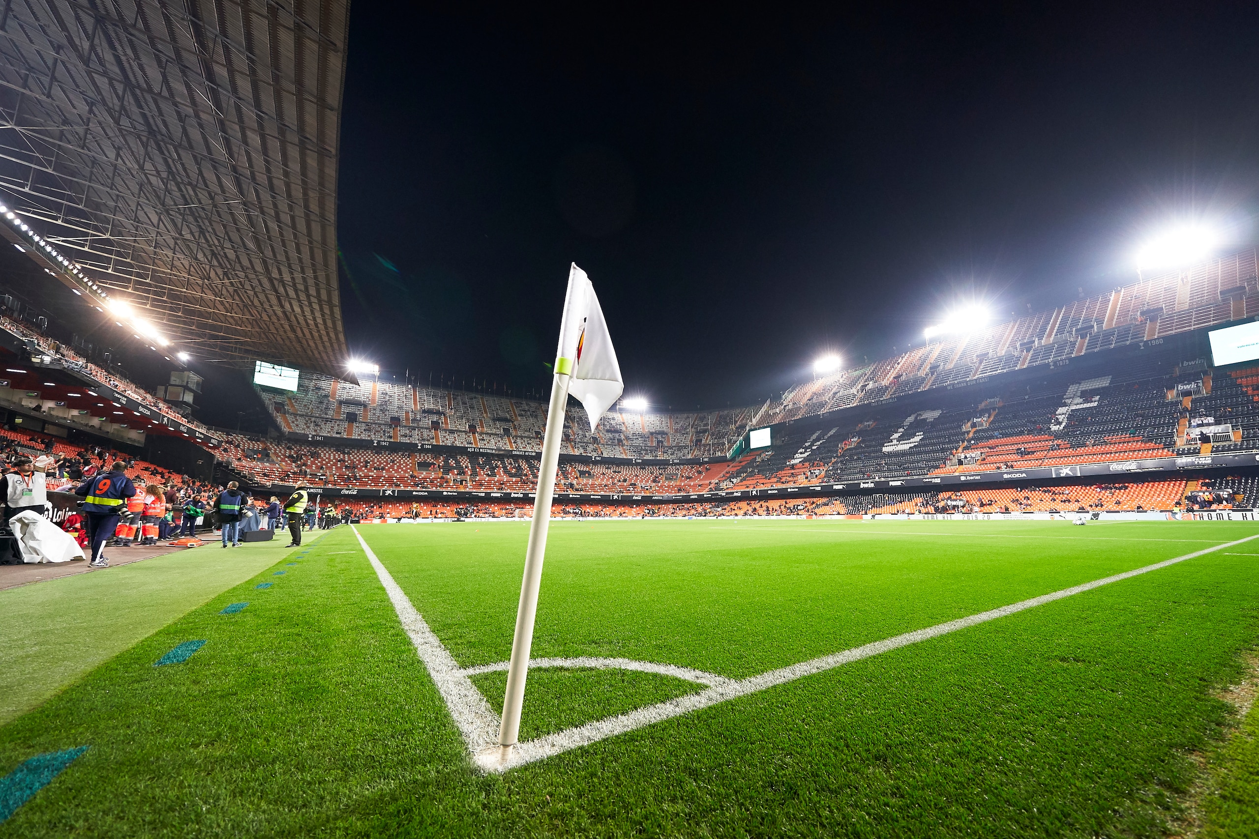 VALENCIA, SPAIN - FEBRUARY 14: General view inside the stadium prior to the La Liga match between Valencia CF and Club Atletico de Madrid at Estadio Mestalla on February 14, 2020 in Valencia, Spain. (Photo by Mateo Villalba/Quality Sport Images/Getty Imag
