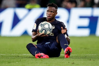 SEVILLA, SPAIN - MARCH 8: Vinicius Junior of Real Madrid during the La Liga Santander  match between Real Betis Sevilla v Real Madrid at the Estadio Benito Villamarin on March 8, 2020 in Sevilla Spain (Photo by David S. Bustamante/Soccrates/Getty Images)