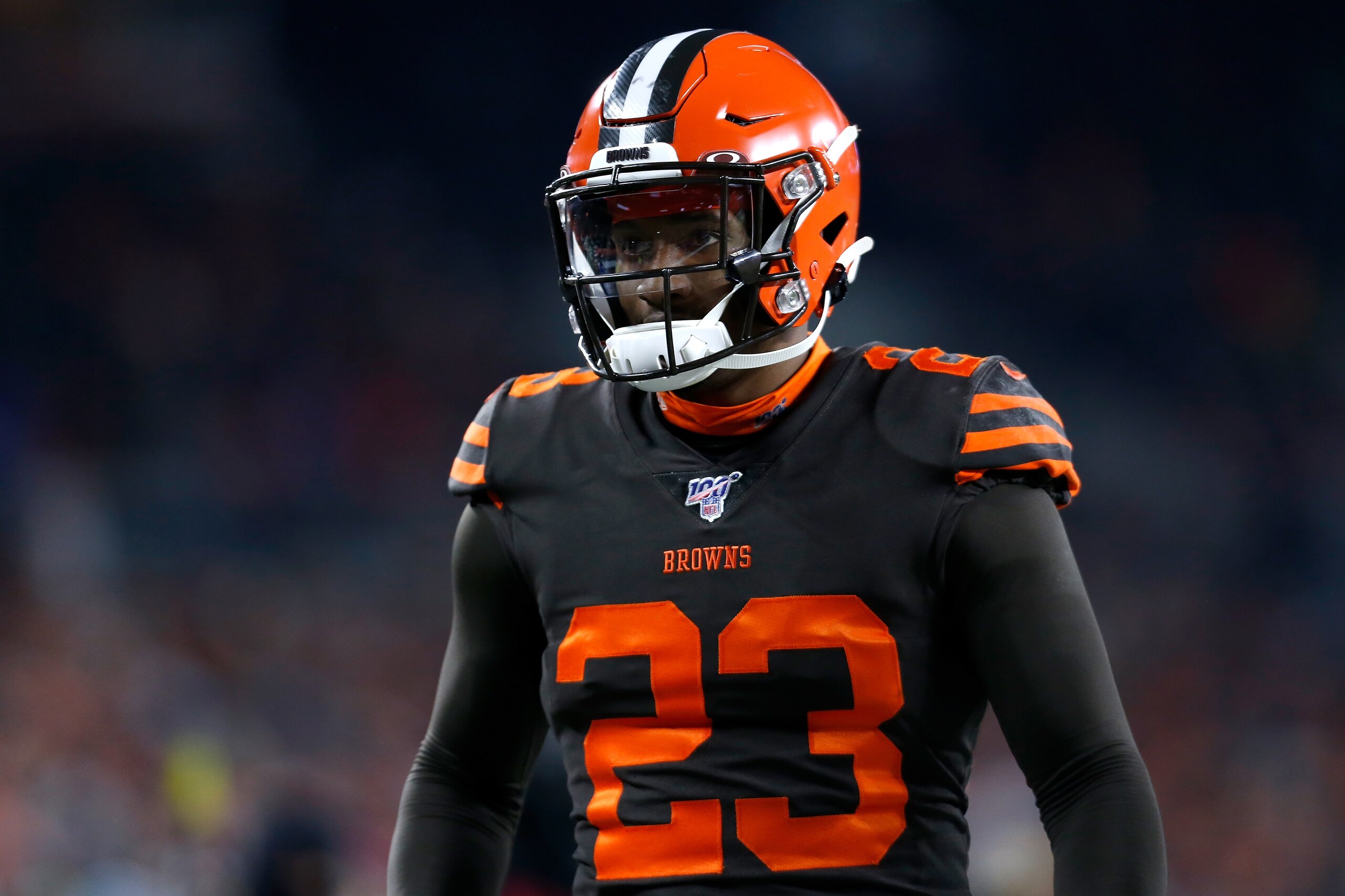CLEVELAND, OH - NOVEMBER 14: Damarious Randall #23 of the Cleveland Browns walks off of the field after being ejected from the game against the Pittsburgh Steelers at FirstEnergy Stadium on November 14, 2019 in Cleveland, Ohio. (Photo by Kirk Irwin/Getty CLEVELAND, OH - NOVEMBER 14: Damarious Randall #23 of the Cleveland Browns walks off of the field after being ejected from the game against the Pittsburgh Steelers at FirstEnergy Stadium on November 14, 2019 in Cleveland, Ohio. (Photo by Kirk Irwin/Getty