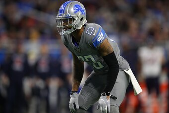 DETROIT, MICHIGAN - NOVEMBER 28: Darius Slay #23 of the Detroit Lions plays against the Chicago Bears at Ford Field on November 28, 2019 in Detroit, Michigan. (Photo by Gregory Shamus/Getty Images)