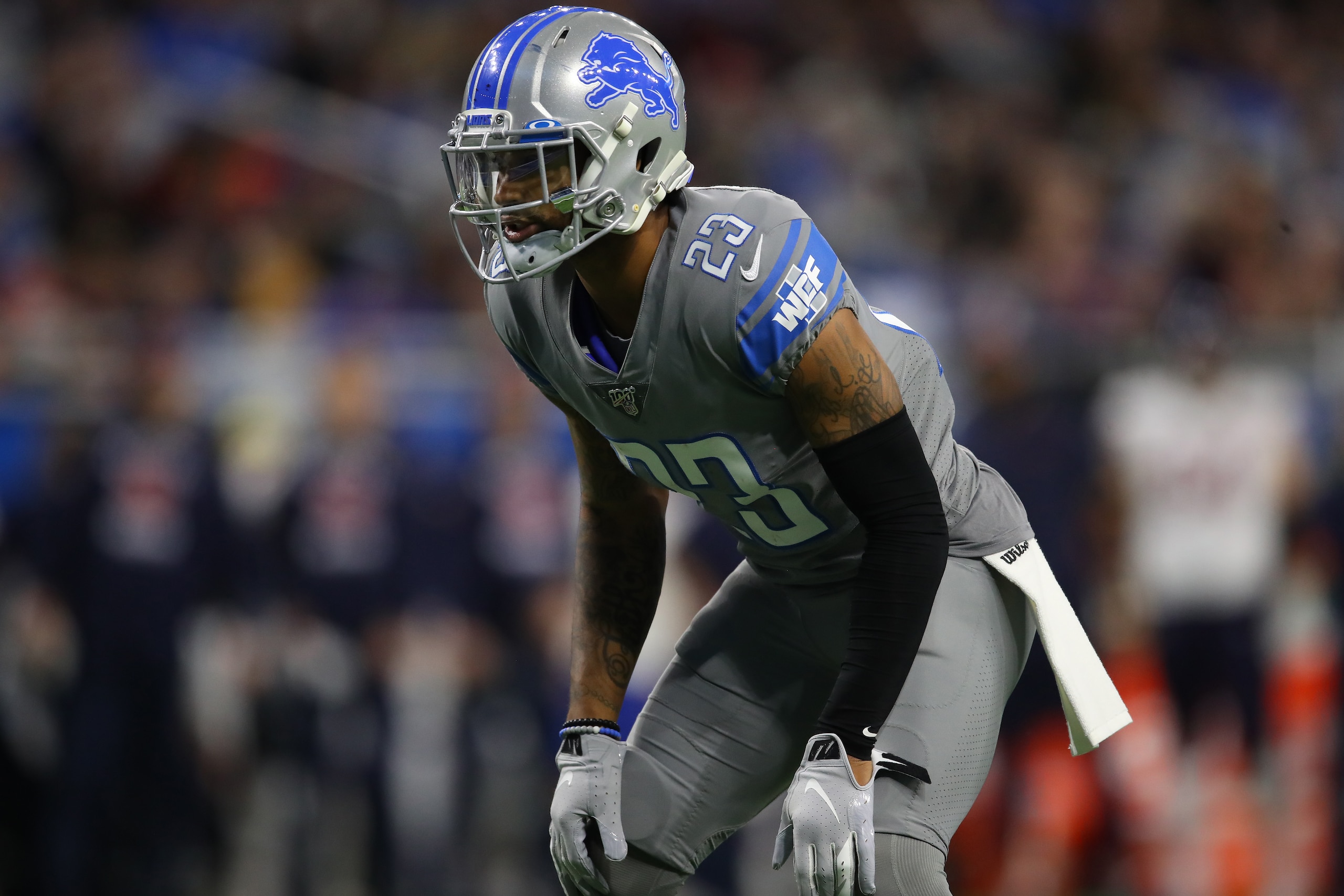 DETROIT, MICHIGAN - NOVEMBER 28: Darius Slay #23 of the Detroit Lions plays against the Chicago Bears at Ford Field on November 28, 2019 in Detroit, Michigan. (Photo by Gregory Shamus/Getty Images) DETROIT, MICHIGAN - NOVEMBER 28: Darius Slay #23 of the Detroit Lions plays against the Chicago Bears at Ford Field on November 28, 2019 in Detroit, Michigan. (Photo by Gregory Shamus/Getty Images)