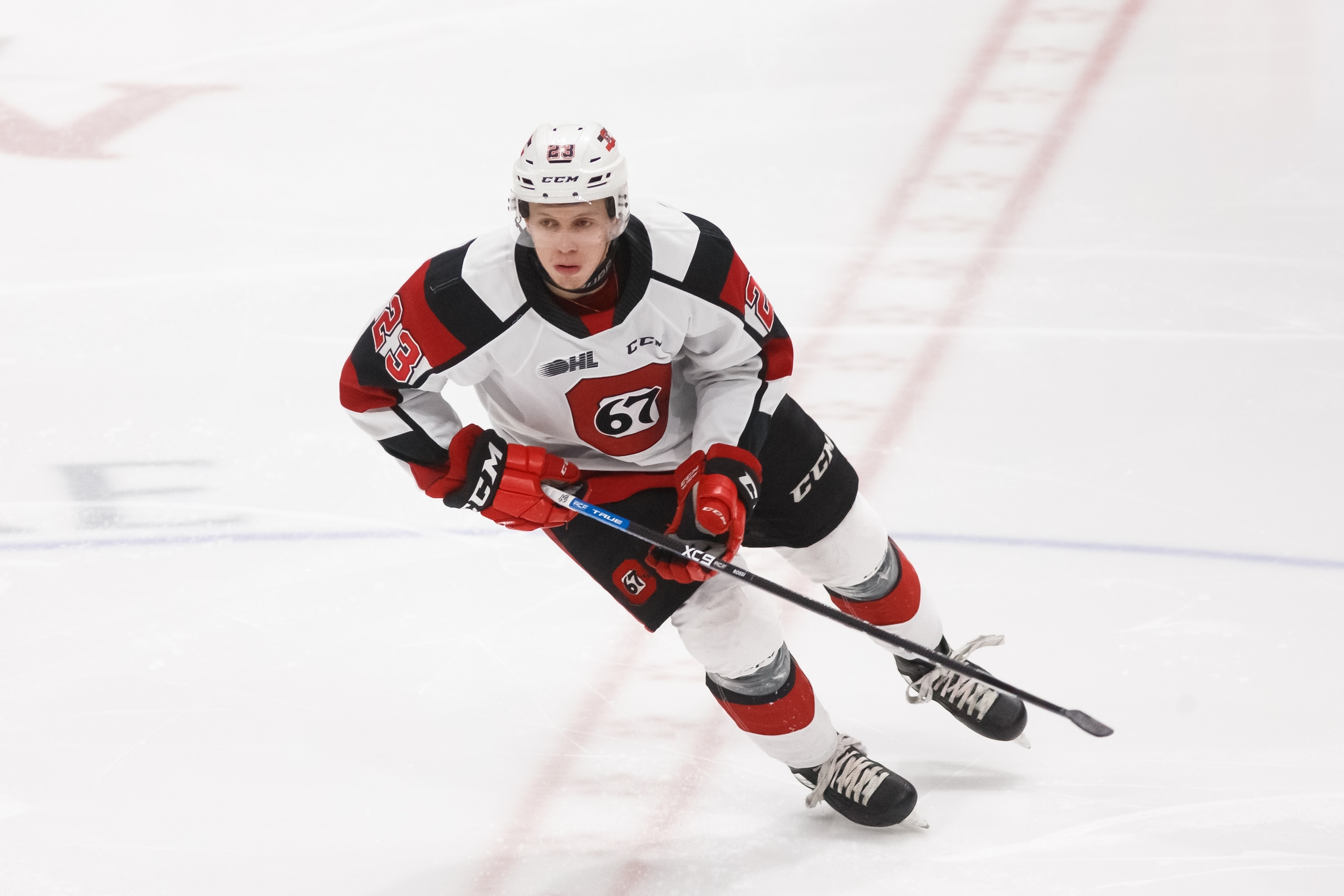 OSHAWA, ON - MARCH 1: Marco Rossi #23 of the Ottawa 67's skates during an OHL game against the Oshawa Generals at the Tribute Communities Centre on March 1, 2020 in Oshawa, Ontario, Canada. (Photo by Chris Tanouye/Getty Images) OSHAWA, ON - MARCH 1: Marco Rossi #23 of the Ottawa 67's skates during an OHL game against the Oshawa Generals at the Tribute Communities Centre on March 1, 2020 in Oshawa, Ontario, Canada. (Photo by Chris Tanouye/Getty Images)