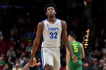 PORTLAND, OREGON - NOVEMBER 12: James Wiseman #32 of the Memphis Tigers walks up court during the first half of the game against the Oregon Ducks between the Oregon Ducks and Memphis Grizzlies at Moda Center on November 12, 2019 in Portland, Oregon. (Phot