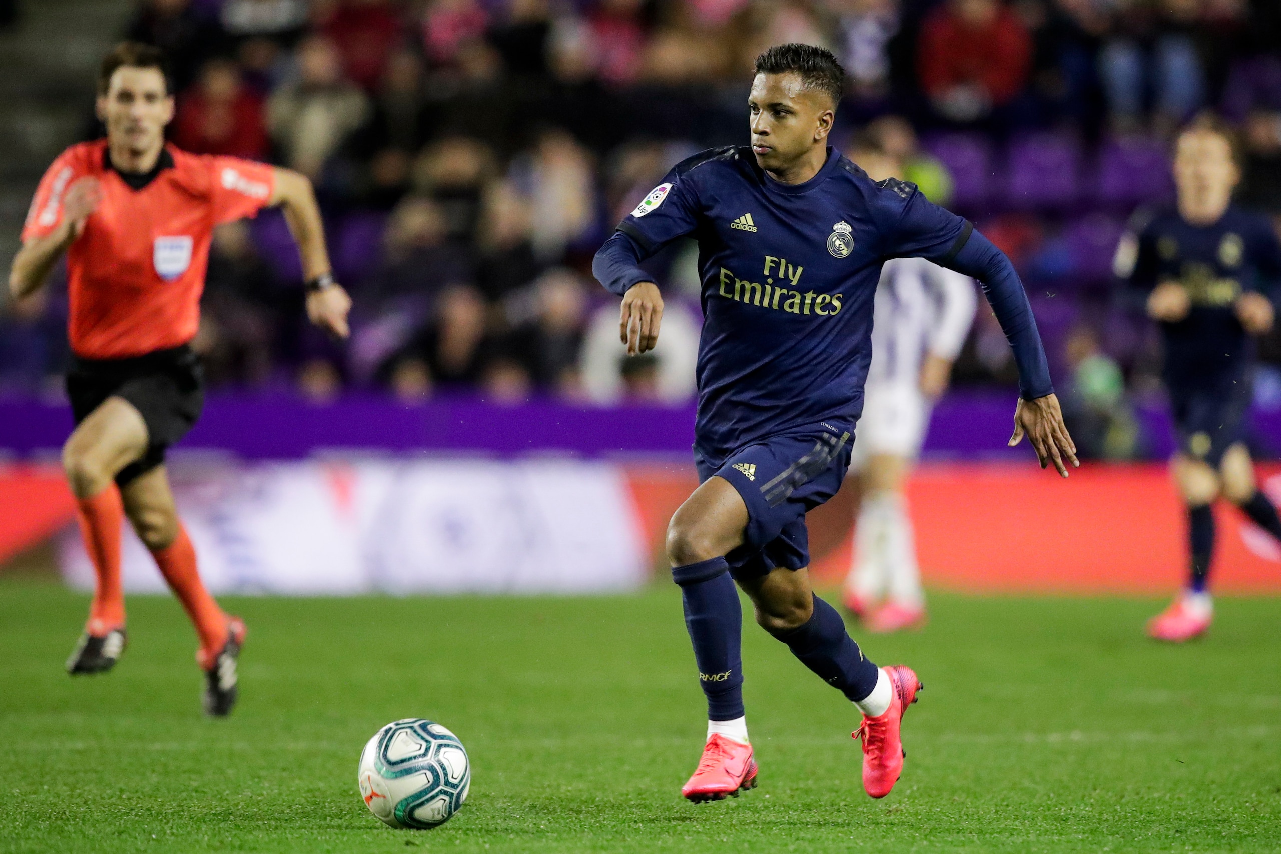 VALLADOLID, SPAIN - JANUARY 26: Rodrygo of Real Madrid during the La Liga Santander  match between Real Valladolid v Real Madrid at the Stadium Jose Zorrilla on January 26, 2020 in Valladolid Spain (Photo by David S. Bustamante/Soccrates/Getty Images)