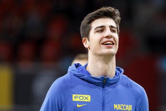 MUNICH, GERMANY - MARCH 07: Deni Avdija of Maccabi Fox Tel Aviv looks on prior to the Turkish Airlines EuroLeague match between FC Bayern Munich and Maccabi Fox Tel Aviv at Audi Dome on March 07, 2019 in Munich, Germany. (Photo by TF-Images/Getty Images)