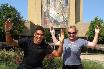 Claypool's mother, Jasmine, has made a point of getting to as many of her son's games at Notre Dame as she could over his four years at the school.