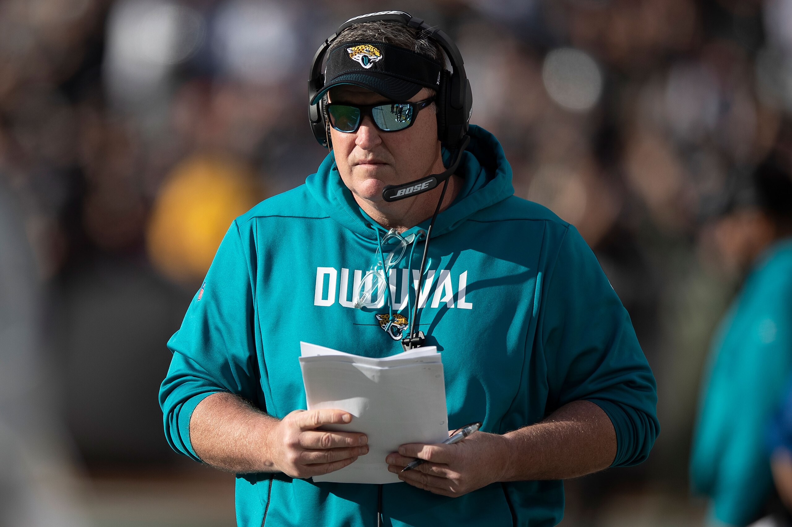 OAKLAND, CA - DECEMBER 15: Head coach Doug Marrone of the Jacksonville Jaguars stands on the sidelines during the second quarter against the Oakland Raiders at RingCentral Coliseum on December 15, 2019 in Oakland, California.  (Photo by Jason O. Watson/Ge