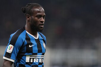 MILAN, ITALY - FEBRUARY 12:  Victor Moses of FC Internazionale looks on during the Coppa Italia Semi Final match between FC Internazionale and SSC Napoli at Stadio Giuseppe Meazza on February 12, 2020 in Milan, Italy.  (Photo by Emilio Andreoli/Getty Imag