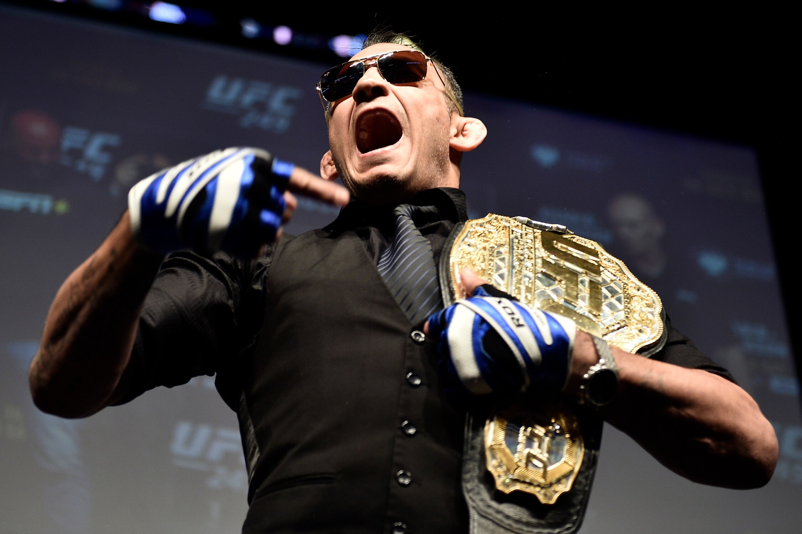 LAS VEGAS, NEVADA - MARCH 06: Tony Ferguson poses for photos during the UFC 249 press conference at T-Mobile Arena on March 06, 2020 in Las Vegas, Nevada. (Photo by Chris Unger/Zuffa LLC) LAS VEGAS, NEVADA - MARCH 06: Tony Ferguson poses for photos during the UFC 249 press conference at T-Mobile Arena on March 06, 2020 in Las Vegas, Nevada. (Photo by Chris Unger/Zuffa LLC)