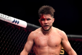 JACKSONVILLE, FLORIDA - MAY 09: Henry Cejudo of the United States looks on against Dominick Cruz of the United States in their bantamweight title fight during UFC 249 at VyStar Veterans Memorial Arena on May 09, 2020 in Jacksonville, Florida. (Photo by Do