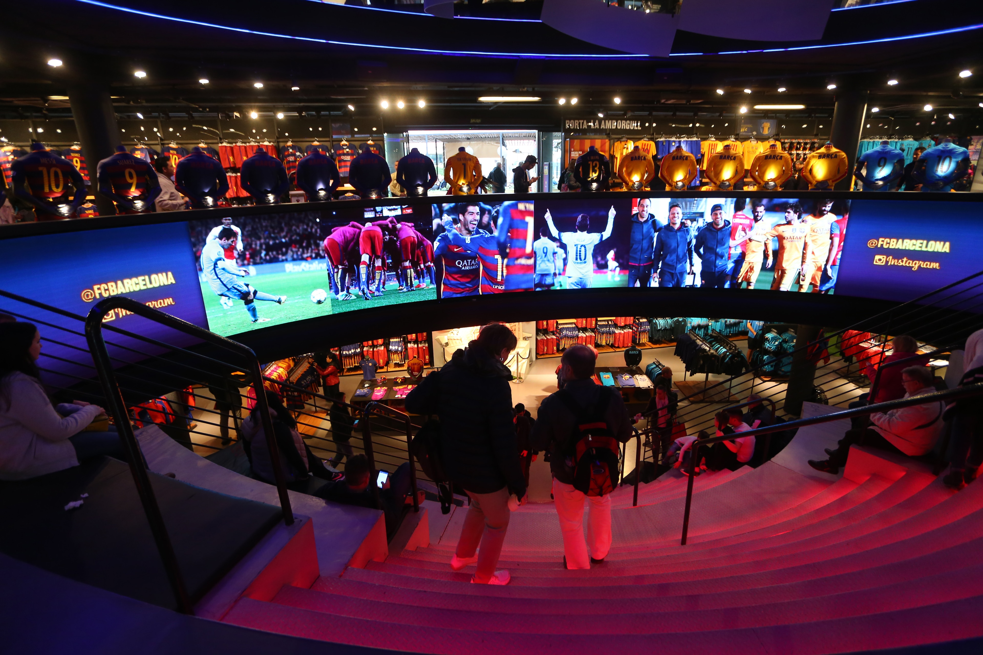 BARCELONA, SPAIN - MARCH 15:  The FC Barcelona megastore at Camp Nou on March 15, 2016 in Barcelona, Spain.  (Photo by Catherine Ivill - AMA/Getty Images)
