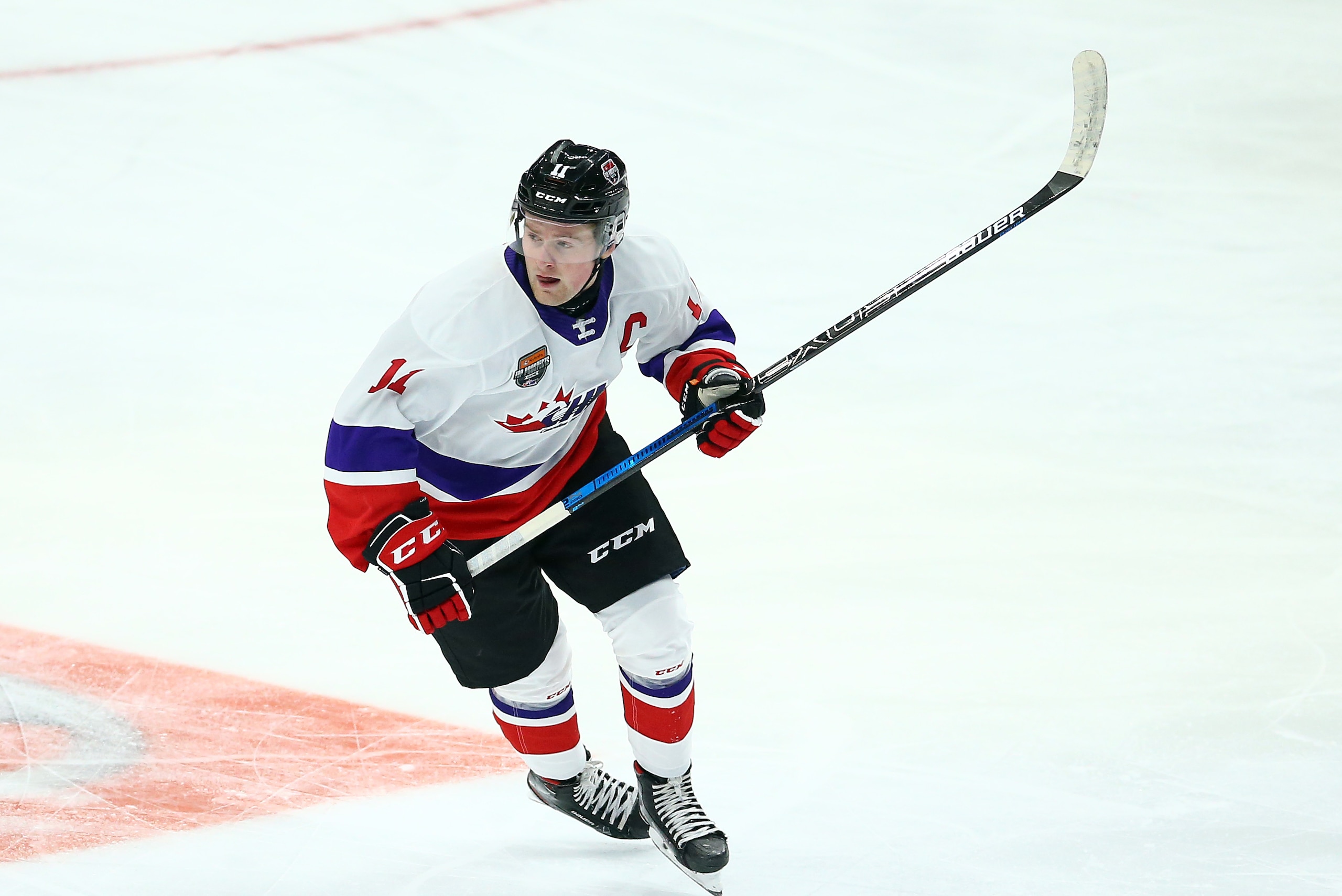 HAMILTON, ON - JANUARY 16:  Alexis Lafreniere #11 of Team White skates during the 2020 CHL/NHL Top Prospects Game against Team Red at FirstOntario Centre on January 16, 2020 in Hamilton, Canada.  (Photo by Vaughn Ridley/Getty Images)