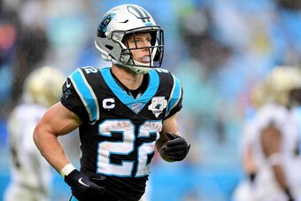 CHARLOTTE, NORTH CAROLINA - DECEMBER 29: Christian McCaffrey #22 of the Carolina Panthers during the second half during their game against the New Orleans Saints at Bank of America Stadium on December 29, 2019 in Charlotte, North Carolina. (Photo by Jacob