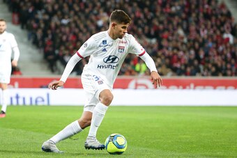 LILLE, FRANCE - MARCH 8: Bruno Guimaraes of Lyon during the Ligue 1 match between Lille OSC (LOSC) and Olympique Lyonnais (Lyon, OL) at Stade Pierre Mauroy on March 8, 2020 in Villeneuve d'Ascq near Lille, France. (Photo by Jean Catuffe/Getty Images)